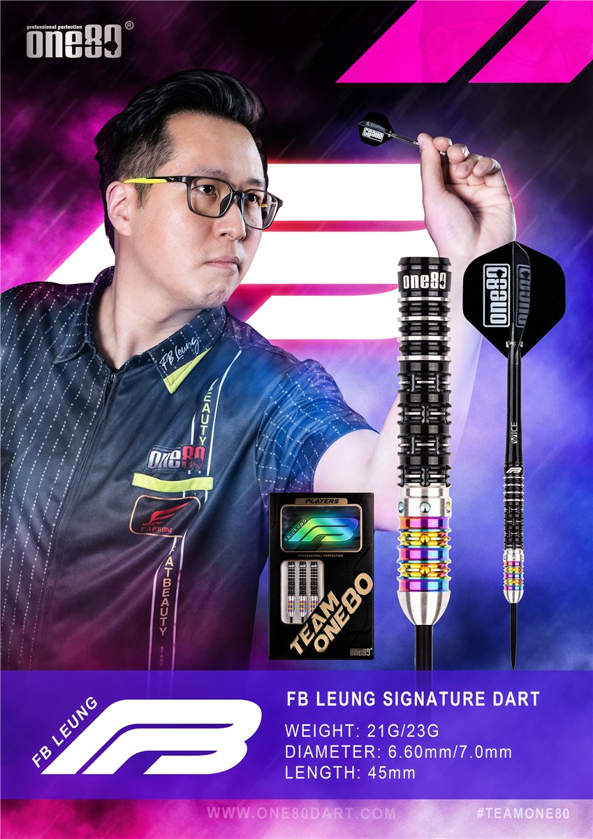 one80 FB Leung Signature Steeldarts 21/23 Gramm Steeldarts